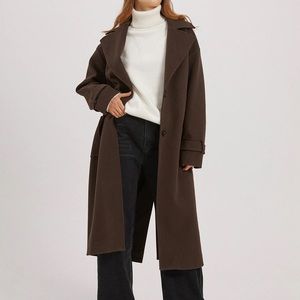Comense Brown Long Coat Sz S